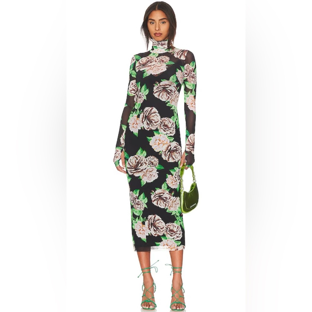 NWT AFRM Shailene mesh dress in Night Rose